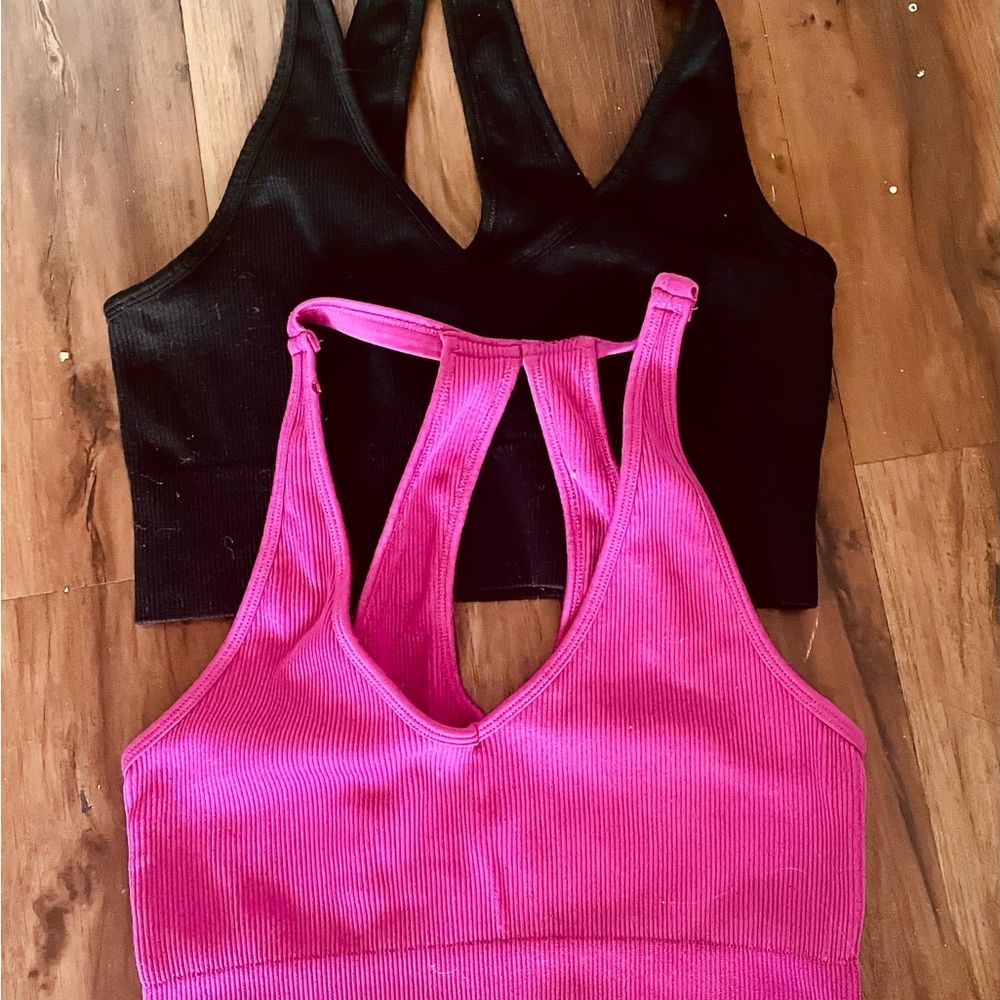 Yogalicious Black and Pink Sports Bras